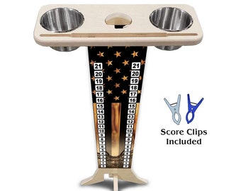 Score Stand - Hidden Deer Flag - Phone/Tablet Holder - Stainless Steel Cup Holders & Scoring Clips Included!