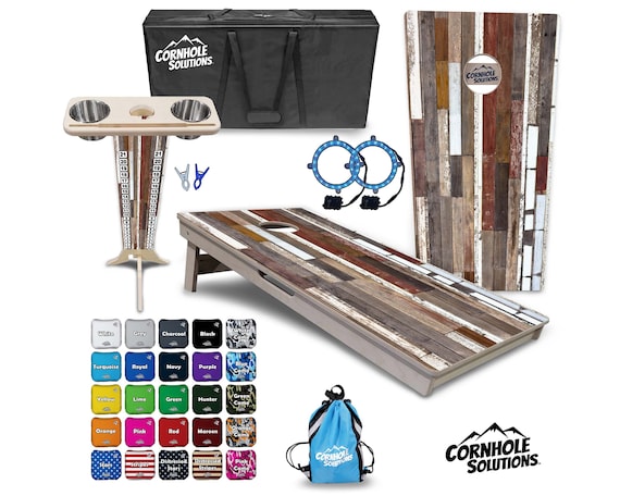 Tournament Cornhole Bundle Options - Colorful Planks - 2'x4' Regulation - 3/4″ Baltic Birch +Score Brace +UV Direct Print +UV Clear Coat
