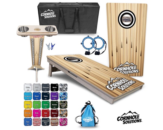 Tournament Cornhole Bundle Options - Bowling w/Blk CS Logo- 2'x4' Regulation- 3/4″ Baltic Birch +Score Brace +UV Direct Print +UV Clear Coat