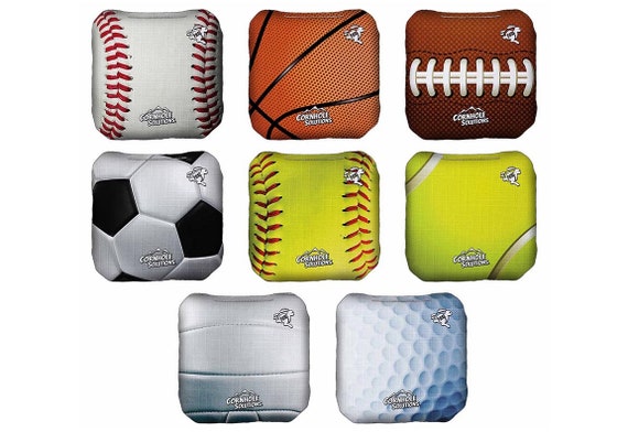 Pro Style Rec Bags - Sports Theme bags - Stick and Slick - Regulation 6x6 Cornhole Bags (includes 8 bags)