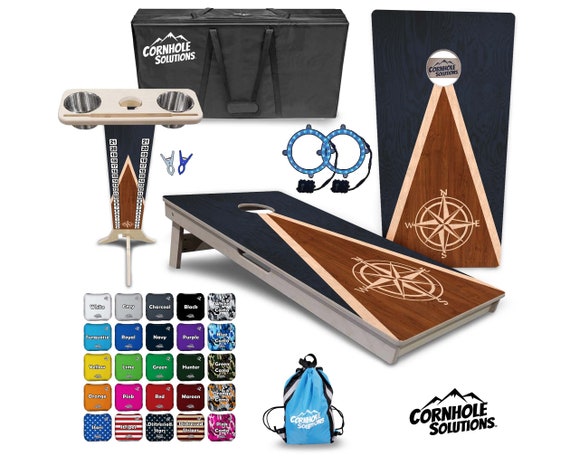 Tournament Cornhole Bundle Options - Stained Compass - 2'x4' Regulation - 3/4″ Baltic Birch +Score Brace +UV Direct Print +UV Clear Coat