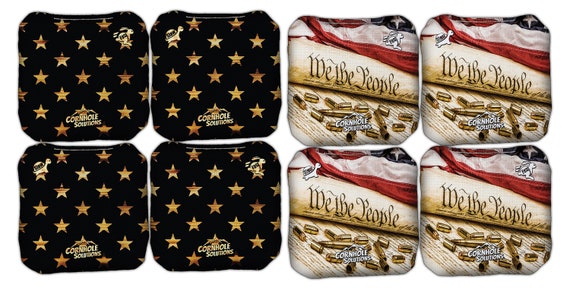 Pro Style Rec Bags - Stars & We The People bags - Stick and Slick - Regulation 6x6 Cornhole Bags (includes 8 bags)
