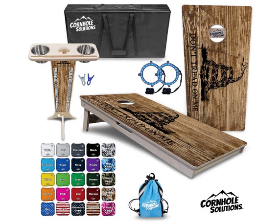 Tournament Cornhole Bundle Options - Wood DTOM Flag - 2'x4' Regulation Set - 3/4″ Baltic Birch +ScoreBrace +UV Direct Print +UV Clear Coat