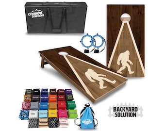 Backyard Cornhole Bundle Options - Bigfoot Triangle - 2'x4' Regulation Set + UV Direct Print + UV Clear Coat