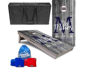 Rustic Wedding Monogram Cornhole Boards – Tournament Series