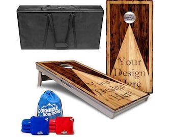 Custom Two-Tone Woodgrain Cornhole Boards – Tournament Series