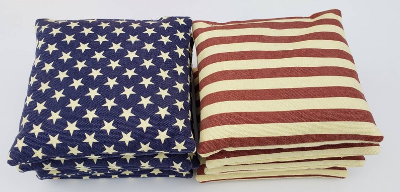 All Weather Resin Filled Distressed Stars & Stripes Regulation 6x6 Cornhole Bags includes 8 bags image 5