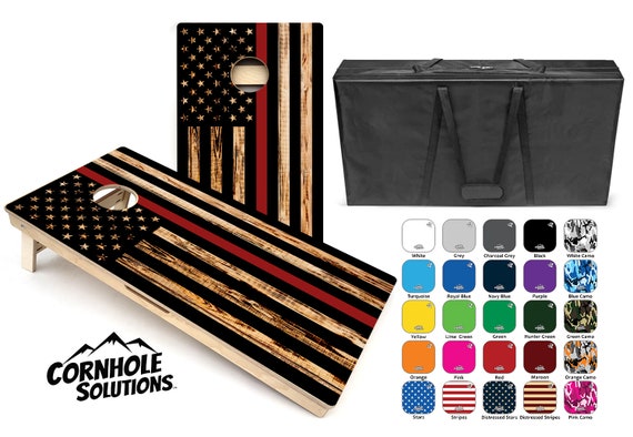 Thin Red Line Flag Design Rec Bundle - Includes (2) Regulation Boards, (8) Playing Bags and a Carrying Case! Free Shipping!