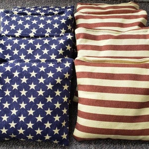 All Weather Resin Filled Distressed Stars & Stripes Regulation 6x6 Cornhole Bags includes 8 bags image 4