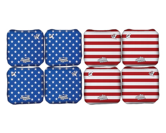 Pro Style Rec Bags - Stars & Stripes  - Stick and Slick - Regulation 6x6 Cornhole Bags (includes 8 bags)