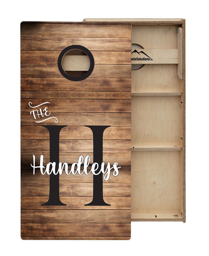 Wood Slat Name Design Cornhole Solutions Bundle Includes(2