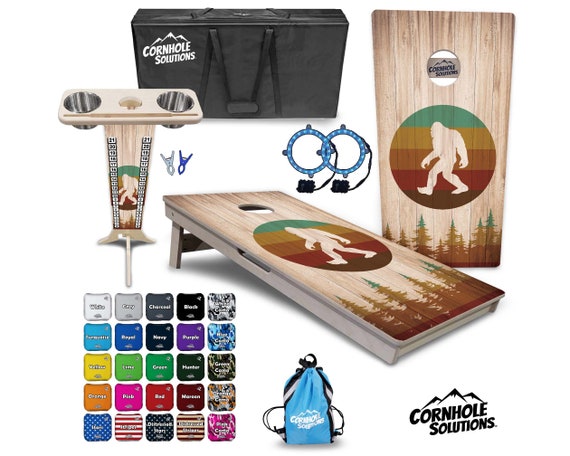 Tournament Cornhole Bundle Options - Bigfoot Circle - 2'x4' Regulation - 3/4″ Baltic Birch +Score Brace +UV Direct Print +UV Clear Coat