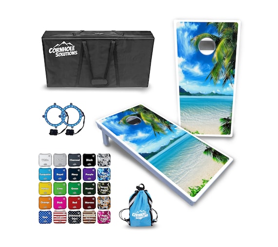 All Weather Cornhole Boards - Beach Scene