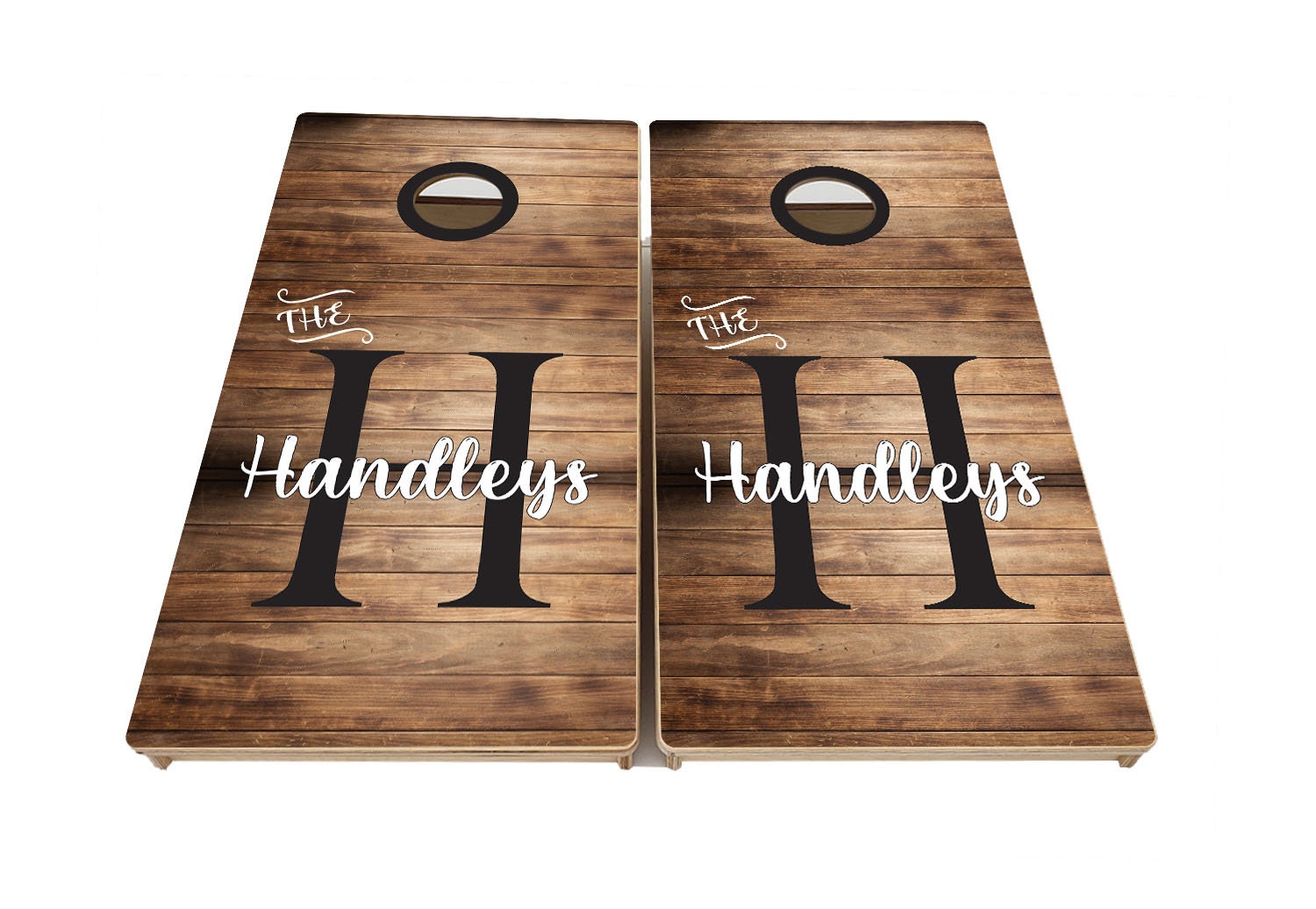 Wood Slat Name Design Cornhole Solutions Bundle Includes(2