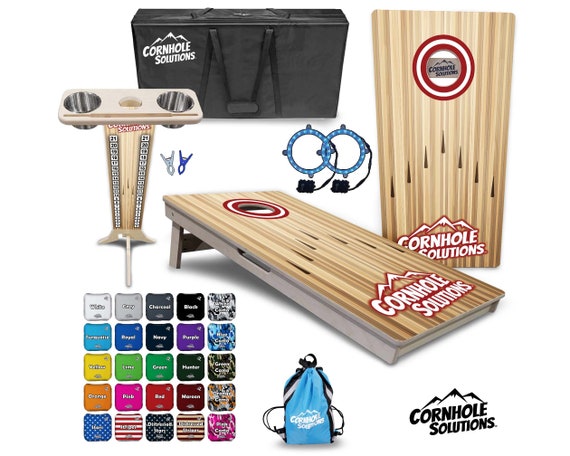 Tournament Cornhole Bundle Options - Bowling CS Logo - 2'x4' Regulation Set - 3/4″ Baltic Birch +Score Brace +UV Direct Print +UV Clear Coat