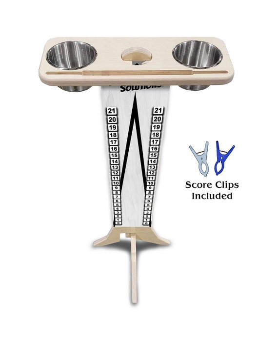 Score Stand - Grey Triangle CS Logo - Phone/Tablet Holder - Stainless Steel Cup Holders & Scoring Clips Included!