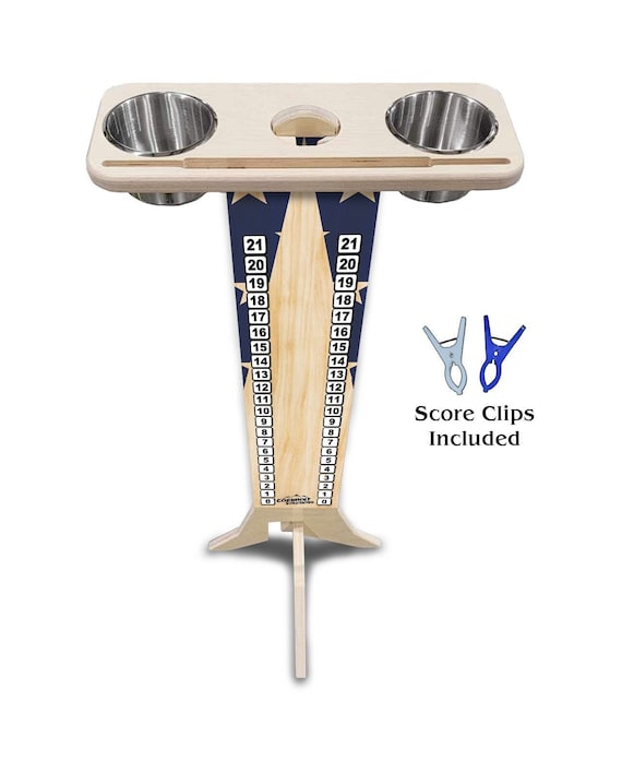 Score Stand - Stars or Stripes Triangle CS Logo - Phone/Tablet Holder - Stainless Steel Cup Holders & Scoring Clips Included!