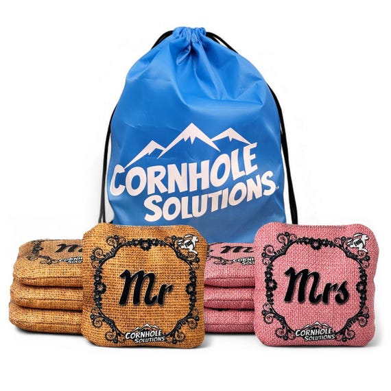 Pro Style Rec Cornhole Bags – Set of 8 (Mr. & Mrs.) Wedding