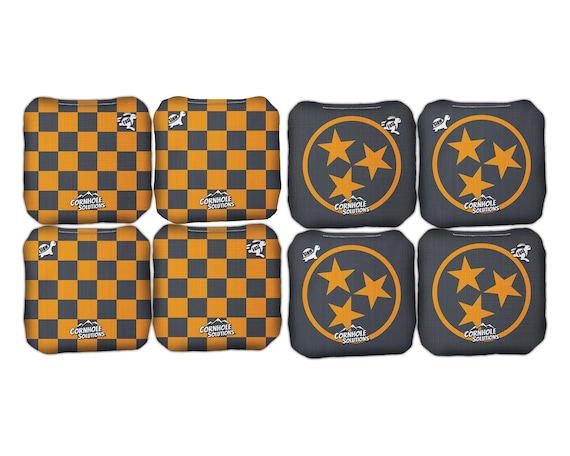 Pro Style Rec Bags - Checker & Tri Star bags - Stick and Slick - Regulation 6x6 Cornhole Bags (includes 8 bags)