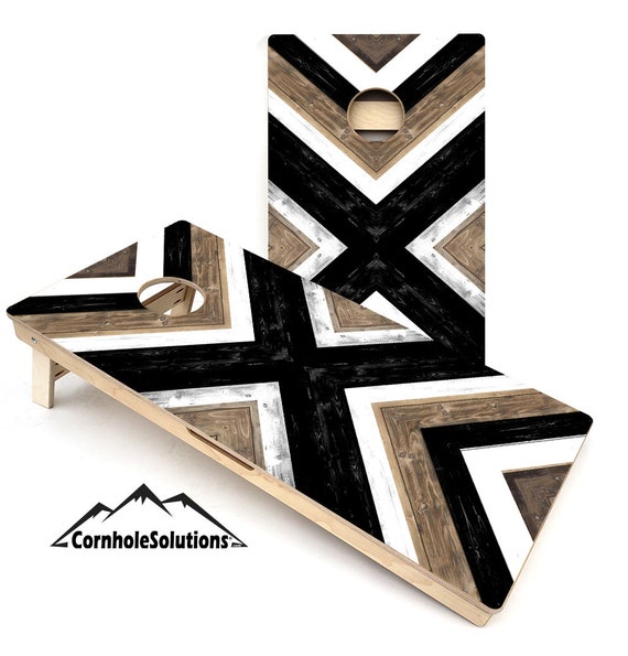 Stripe X Pattern Design - Cornhole Boards - Direct Printed 4'x2' Professional Cornhole Set - Free Shipping!