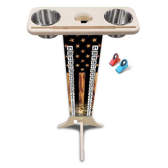 Score Stand - Hidden Fish Flag - Phone/Tablet Holder - Stainless Steel Cup Holders & Scoring Clips Included!