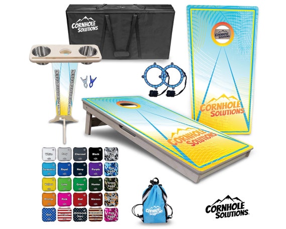 Tournament Cornhole Bundle Options - Summertime CS Logo - 2'x4' Regulation - 3/4″ BalticBirch +Score Brace +UV Direct Print +UV Clear Coat