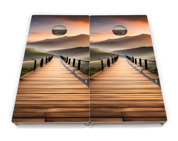 Tournament Cornhole Bundle Options - Wooden Bridge - 2'x4' Regulation - 3/4″ Baltic Birch +UV Direct Print +UV Clear Coat