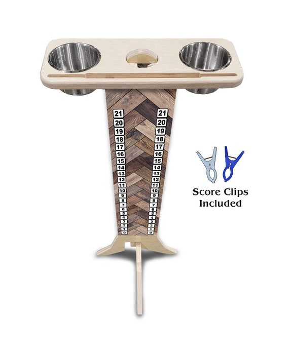 Score Stand - Herringbone - Phone/Tablet Holder - Stainless Steel Cup Holders & Scoring Clips Included!