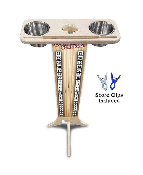 Score Stand - Bowling CS Logo - Phone/Tablet Holder - Stainless Steel Cup Holders & Scoring Clips Included!
