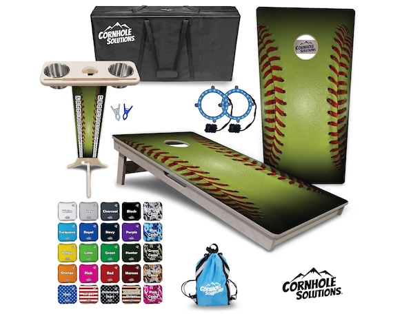Tournament Cornhole Bundle Options- Softball - 2'x4' Regulation Set - 3/4″ Baltic Birch + ScoreBrace + UV Direct Print + UV Clear Coat