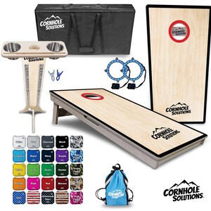 Tournament Cornhole Bundle Options- Red Hole CS Logo- 2'x4' Regulation Set- 3/4″ Baltic Birch + UV Direct Print + UV Clear Coat