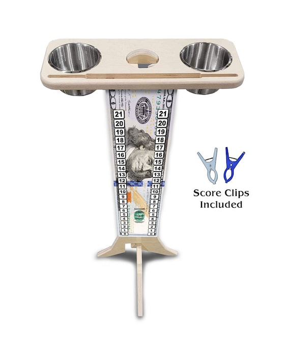 Score Stand - 100 Bill - Phone/Tablet Holder - Stainless Steel Cup Holders & Scoring Clips Included!