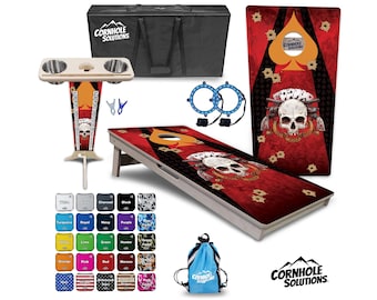 Deadman's Hand Tournament Cornhole Board Set – Regulation 4x2 Pro Cornhole Boards, UV Printed Baltic Birch, Professional Tournament Size