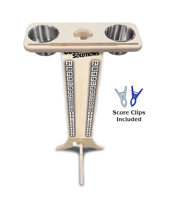 Score Stand - Plain Background CS Logo - Phone/Tablet Holder - Stainless Steel Cup Holders & Scoring Clips Included!