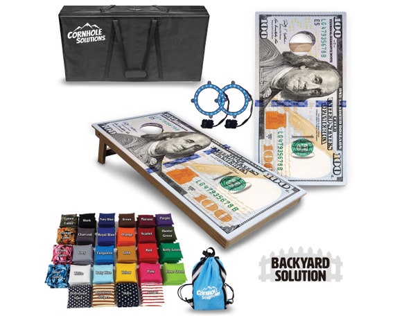 Backyard Cornhole Bundle Options - 100 Bill - 2'x4' Regulation Set + UV Direct Print + UV Clear Coat