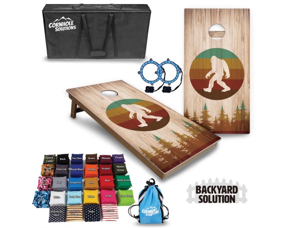 Backyard Cornhole Bundle Options - Bigfoot Circle - 2'x4' Regulation Set + UV Direct Print + UV Clear Coat