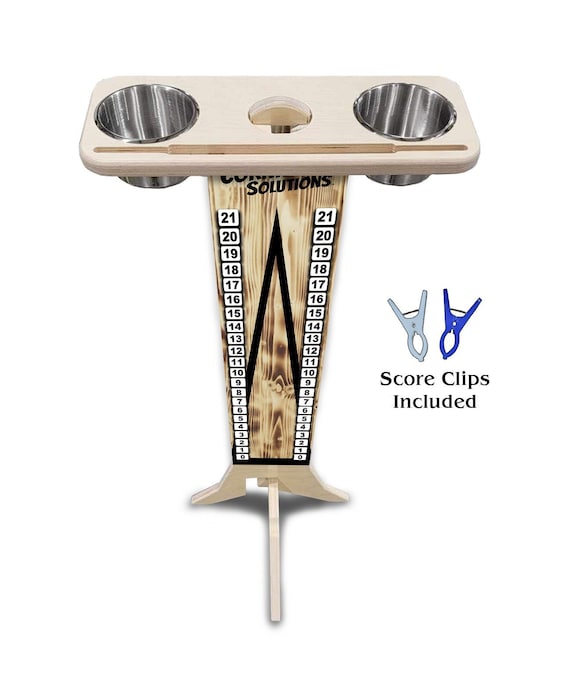 Score Stand - Burnt Triangle CS Logo - Phone/Tablet Holder - Stainless Steel Cup Holders & Scoring Clips Included!