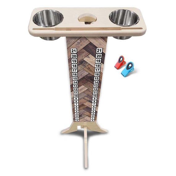 Score Stand - Herringbone - Phone/Tablet Holder - Stainless Steel Cup Holders & Scoring Clips Included!