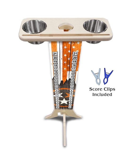 Score Stand - Orange TN Flag - Phone/Tablet Holder - Stainless Steel Cup Holders & Scoring Clips Included!