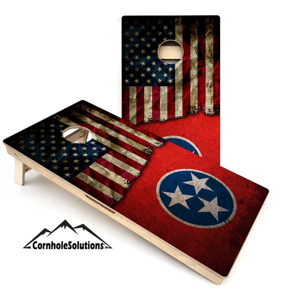 Tennessee/USA Flag Design - Direct Printed 4'x2' Professional Cornhole Set - Made in the USA! Free Shipping!