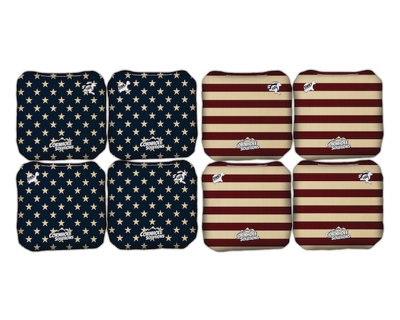 Pro Style Rec Bags - Distressed Stars & Distressed Stripes  - Stick and Slick - Regulation 6x6 Cornhole Bags (includes 8 bags)