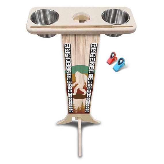 Score Stand - Bigfoot Circle - Phone/Tablet Holder - Stainless Steel Cup Holders & Scoring Clips Included!