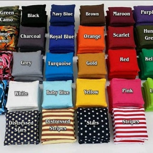 All Weather Resin Filled Select your colors Regulation 6x6 Cornhole Bags includes 8 bags image 1