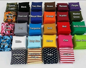 All Weather Resin Filled - Select your colors - Regulation 6x6 Cornhole Bags (includes 8 bags)
