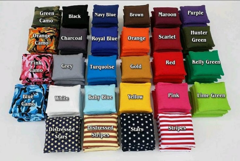 All Weather Resin Filled Select your colors Regulation 6x6 Cornhole Bags includes 8 bags image 1