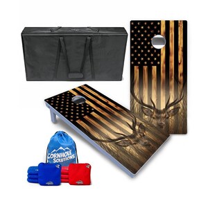 Hidden Deer & Fish Cornhole Boards – All-Weather Series