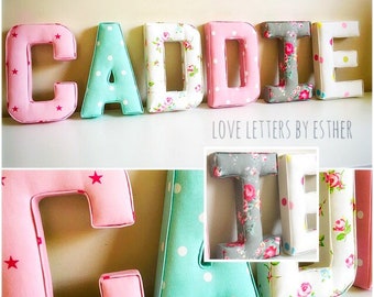 Fabric Letters, Wall Letters, Nursery Decor, Baby Gift, New Baby, Baby ...