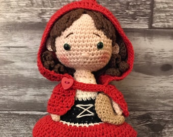 Little Red Riding Hood Doll - 9 Inch Hand Crocheted Doll