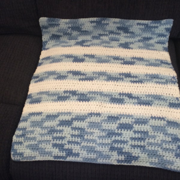 50% OFF Doll Blanket/Lap Blanket - Blues and White