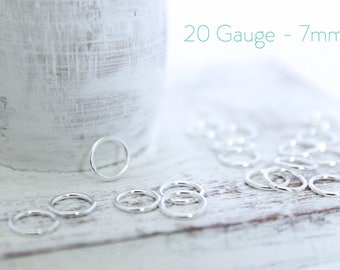 10 Sterling Silver Closed Jump Rings – 5mm, 19ga (0.9mm) – 925 Silver Findings #97305